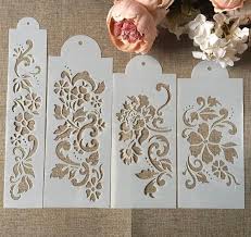 4pcs Set 27 5cm Flower Diy Layering Stencils Wall Painting Scrapbook Coloring Embossing Album Decorative Card Template In 2020 Wall Painting Stencil Decor Stencils Wall