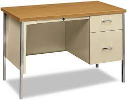 Browse hon commercial office desks on sale, by desired features, or by customer ratings. Amazon Com Hon 34002rcl Right Pedestal Metal Desk 45 1 4w X 24d X 29 1 2h Harvest Putty Home Kitchen