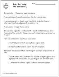 Semicolon Worksheets Worksheets Semicolon Rules Semicolon English Help