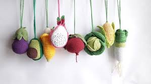 Crochet Vegetables And Fruits Play Gym Stroller Toy Crochet Etsy Baby Activity Gym Crochet Baby Mobiles Baby Gym Toys