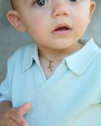 18K Gold Cross Necklace for Baby, Baptism Gift Boy, Christening Gifts, Gold  Filled Crucifix