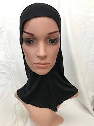 Hijab Styling Under Scarf Ninja Inner Neck Chest Plain Hat Cap Bonnet Black  UK