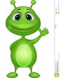Cute Green Alien Cartoon Monster Illustration Alien Crafts Illustration