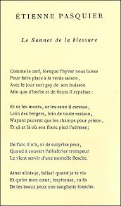 Etienne Pasquier Le Sonnet De La Blessure Poeme Et Citation Beaux Poemes Blessure