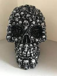 3d Skull Black Skull Sculpture Mixed Media Gothic Skull Skull Heads Plaster Skull Skull Decor Large Skull Skull Decor Skull Skull Art