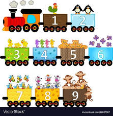 Train With Number Of Animals Vector Image On Vectorstock In 2020 Math Activities Preschool Numbers Preschool Printables Numbers Preschool