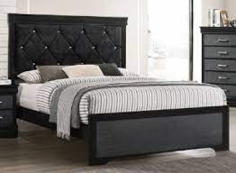 Lexicon upholstered panel bed, queen, black. Crown Mark Amalia Queen Panel Bed In Black B6918 Q