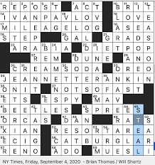 The week puzzle solutions september 4 2020. Rex Parker Does The Nyt Crossword Puzzle Easternmost Point Of Silk Road Fri 9 4 20 Prima Painting Technique Brightest Star In Lyra Land East Of Eastern Desert Expensive