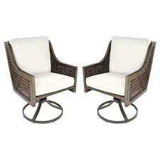 Create A Cozy Nook On Your Patio Or Deck With The Fabron 2 Pack Wicker Swivel Rocker Dining Chair Swivel Dining Chairs Patio Dining Chairs Wicker Patio Chairs