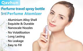 Qavhun Frasco atomizador de perfume recarregável de viagem, 5 ml, à prova  de vazamento, frasco recarregável (rosa) : Amazon.com.br: Beleza