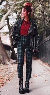 29 Cool Ways To Wear Plaid Pants Cool Outfits Edgy Fashion Grunge Edgy Fashion