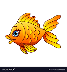 Cartoon Gold Fish Isolated Vector Image On Vectorstock Goldfish Vector Images Cartoon