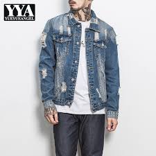 Veste pour homme en denim. Veste De Printemps En Denim Dechire Pour Homme Veste En Jean A Manches Longues Delave Slim Vetements D Exterieur Grande Taille 5xl Aliexpress