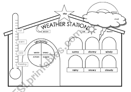 It Can Be Used As A Worksheet Or A Classroom Poster To Remember The Vocabulary About The Weather Students Must Compl Teaching Freebies Weather Weather Station
