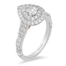 Enchanted Disney Ariel 1 Ct T W Pear Shaped Diamond Double Frame Shell Engagement Ring In 14k Two Tone Gold Zales In 2021 Disney Engagement Rings Engagement Rings Pear Wedding Ring