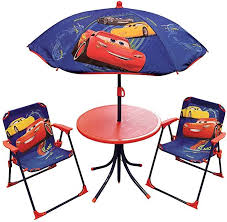 Unbekannt Fun House Disney Cars Sitzgarnitur Fur Kinder Bestehend Aus 1 Tisch 2 Klappstuhle Und 1 S In 2020 Klappstuhl Sonnenschirm Gartenmobel Sets