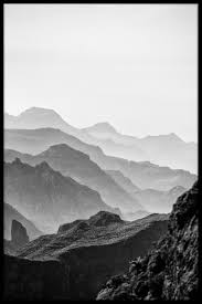 Misty mountains with sunrays poster. Mountain Posters Poster Und Wandbilder Artiksdesign De