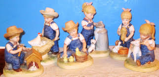 Home Interior Homco Denim Days Figurines 1985 Retired Home Interiors And Gifts Homco Vintage Hummel