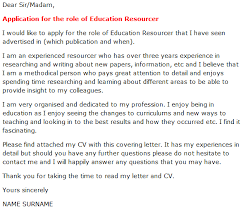 Esl efl asp business english classes example letter and guide to writing cover letters for job interviews to be included with the resume or cv a key part of almost any job application is a cover letter. Education Resourcer Cover Letter Example Learnist Org