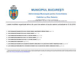 Lista imobilelor încadrate în clasa i de risc seismic. Pdf Municipiul Bucuresti Andrei Marin Academia Edu