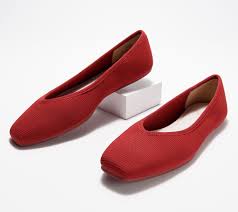 Louise Et Cie Washable Knit Square Toe Flats Alyah Qvc Com