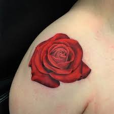 Realistic Red Rose Tattoo On Shoulder Red Rose Tattoo Yellow Rose Tattoos Tattoos