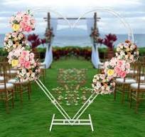 Amazon.com : Heart Shape Wedding Metal Arch Stand, 6.8 * 6.7 ...