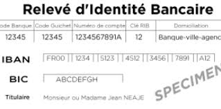 Rib Releve D Identite Bancaire Billet De Banque