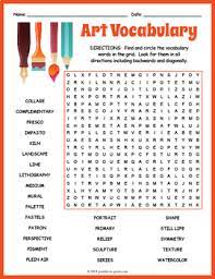 The materials and tools used by the artist to create a work of art. Art Vocabulary Word Search Puzzle Worksheet Activity By Puzzles To Print