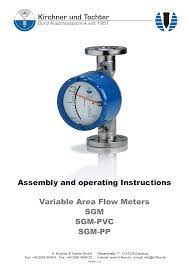 Flowmeters measure the rate of flow for a liquid or a gas. Assembly And Operating Instructions Variable Area Flow Meters Manualzz