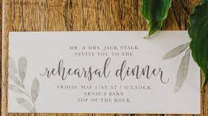 The wording of this invitation is also formal, but is intended for a gala celebration at an event venue rather than at the host's home. Rehearsal Dinner Invitation Wording Etiquette And Examples