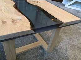riviere de votre table de bois et de resine epoxy de chambre resin furniture wood table oak side table