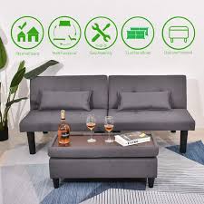 Convertible sofa beds & futons. Adjustable Convertible Futon Sofa Bed And Sleeper Longue With A 2 Uses Storage Footstool Ottoman Or Coffee Table And 2 Lumbar Pillows Wish
