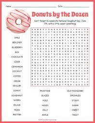 don t miss out on national doughnut day june 7th celebrate with a holey cake and this fu word puzzles for kids kids word search free printable word searches