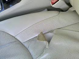 This video shows you how to repair a tear in a leather car seat, but it is the same process for a chair as well Seat Leather Ripped Clublexus Lexus Forum Discussion