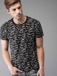 moda rapido printed men round neck black t shirt buy moda