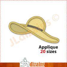 Sun Hat Embroidery Applique Design Beach Hat Embroidery Etsy Applique Designs Hat Embroidery Embroidery Applique