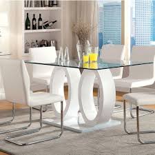 42 round hammered copper table top conference room luxury table antimicrobial surface. Furniture Of America Foa Lodia I Cm3825wh T Table Contemporary Rectangular Dining Table With Glass Top Del Sol Furniture Dining Tables