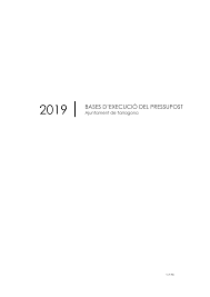 2019 BASES D'EXECUCIÓ del PRESSUPOST