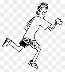 Cartoon Black And White Drawing Line Art Silhouette - Draw A Boy Running -  Free Transparent Png Clipart Images Download