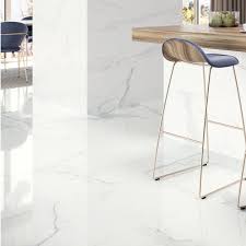 Carrelage marbre sol et mur en céramique grand format 60x120 cm. Carrelage Sol Et Mur 60x120 Cm Marbre Blanc Poli Status