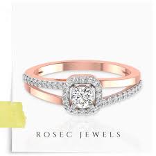The most beautiful, unique, gorgeous engagement rings with diamonds set in yellow gold, white gold designs. Unique Halo Engagement Ring Rose Gold Diamond Simple Wedding Ring For