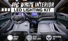 Yorkim 194 led bulbs white 6000k super bright 5th generation, t10 led bulbs, 168 led bulb for car interior dome map door courtesy license plate lights w5w 2825, pack of 10 4.6 out of 5 stars 14,759 $9.95 $ 9. Amazon Com Ledglow 4pc White Led Interior Footwell Underdash Neon Lighting Kit For Cars Trucks 7 Unique Patterns Music Mode 8 Brightness Levels Auto Illumination Bypass Mode Universal Fitment Automotive
