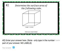 Surface Area Of Cubes Google Form Video Lesson Google Forms Google Classroom Math Google Classroom
