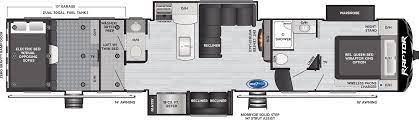 A flexible class c toy hauler the outlaw class c motor home from thor can store all of your toys and leave ample room for family vacation space. Fifth Wheel Toy Hauler Floorplans Giant Rv