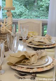 Jun 24, 2021 · a godzilla themed table setting welcome to the 665th tablescape thursday, a blog party sharing beautiful table settings for all occasions! Shell Chargers For A Coastal Themed Table Setting Between Naps On The Porch