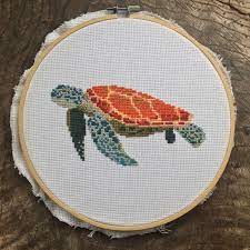 The design is not printed on the fabric kit contains: Fo Loved Doing This Free Turtle Pattern From Dmc Crossstitch