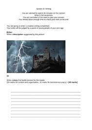 The answer to each question is a single digit integer, ranging. English Language Paper 1 Question 5 Teaching Resources