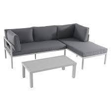 Sunfun Hannah Loungemobel Set 3 Tlg Aluminium Lichtgrau Lounge Mobel Sofa Design Lounge