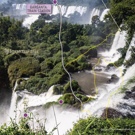 Walking circuit overlooking Iguazu Falls in Argentina